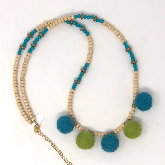 Long Wood Beaded Necklace - Picture 1 of 7